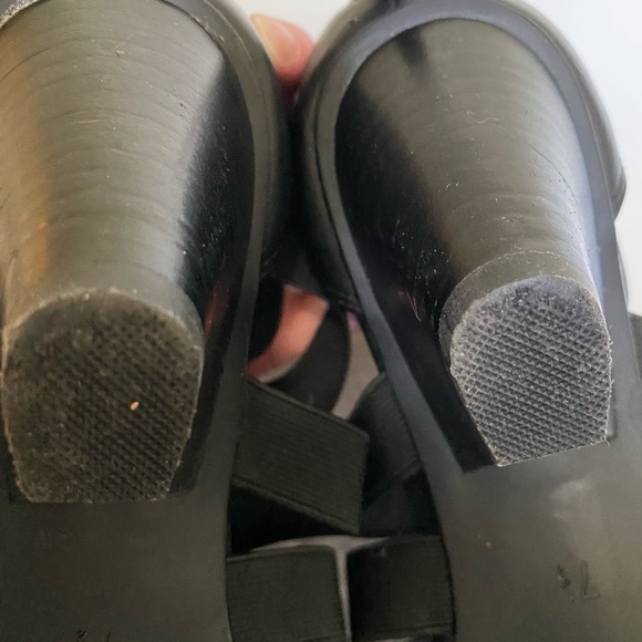 Coach and Four Black Band Open Toe Faux Leather Casual Office Heel Shoe-Sz-7.5 - Picture 12 of 15